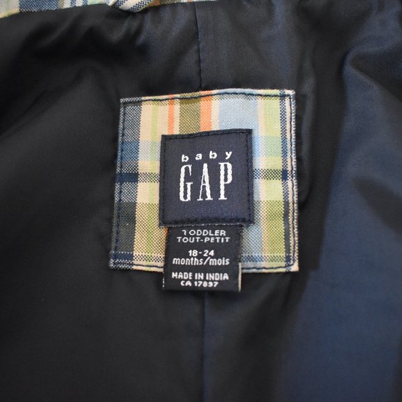 Baby Gap Fully Lined Multicolour Plaid Blazer 100% Cotton 18-24 Months - Picture 9 of 9